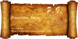 Paschka Imre névjegykártya